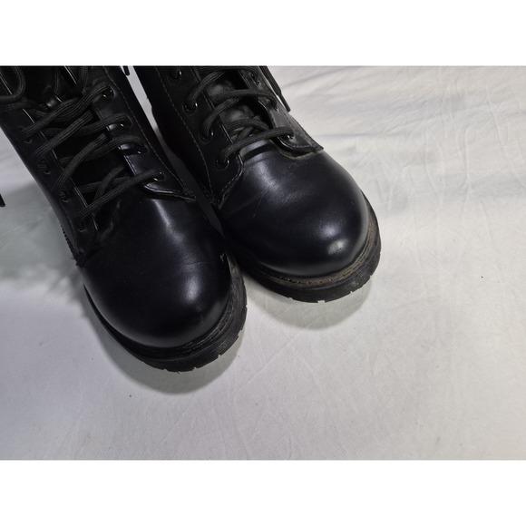 Black Combat Lug Boots Women's Size US 8.5 Military Style With Memory Foam - Picture 4 of 11